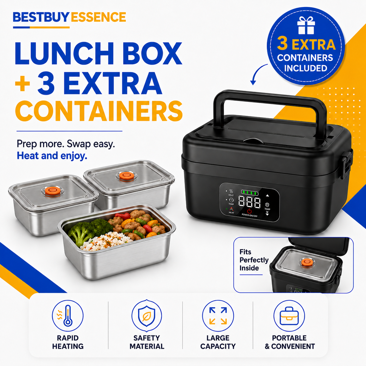 3 Extra Containers + Lunchbox